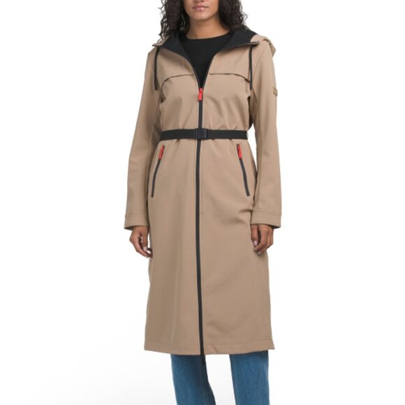 NEW HUNTER Longline Belted Coat in British Tan for women 1225 10 - Picture 2 of 7
